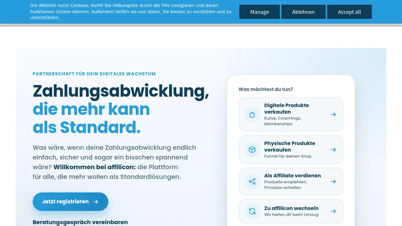 Скриншот сайта affilibank.de