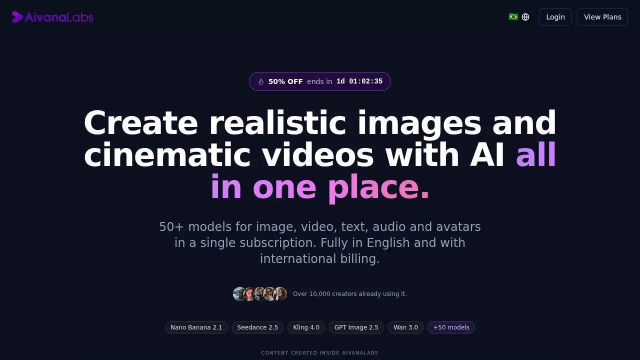 Screenshot of the aivanalabs.com website