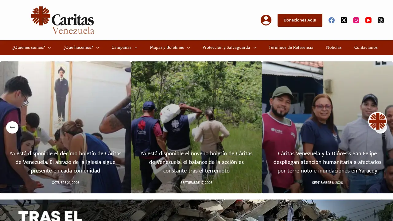 Screenshot of the caritasvenezuela.org website