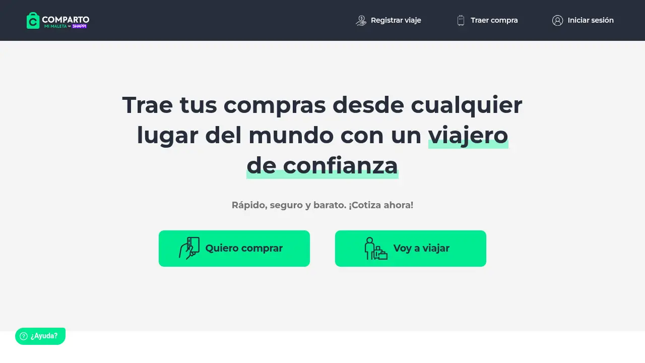 Screenshot of the compartomimaleta.com website