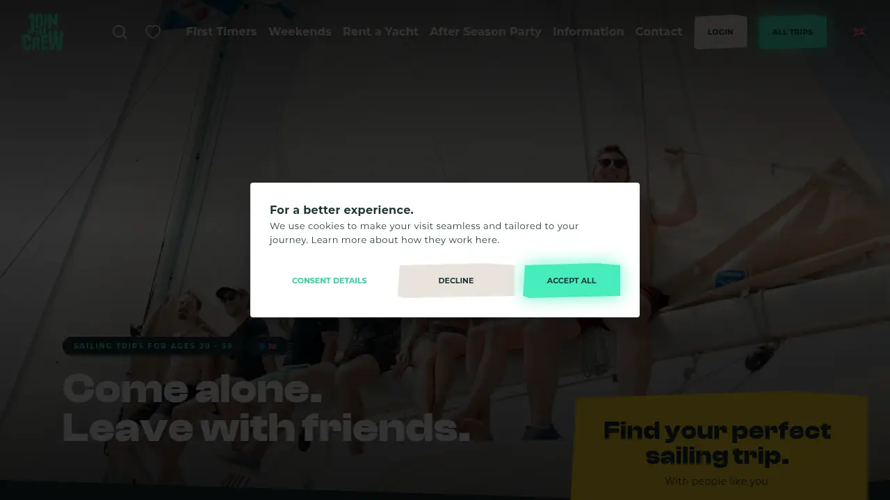 Screenshot of the join-the-crew.com website