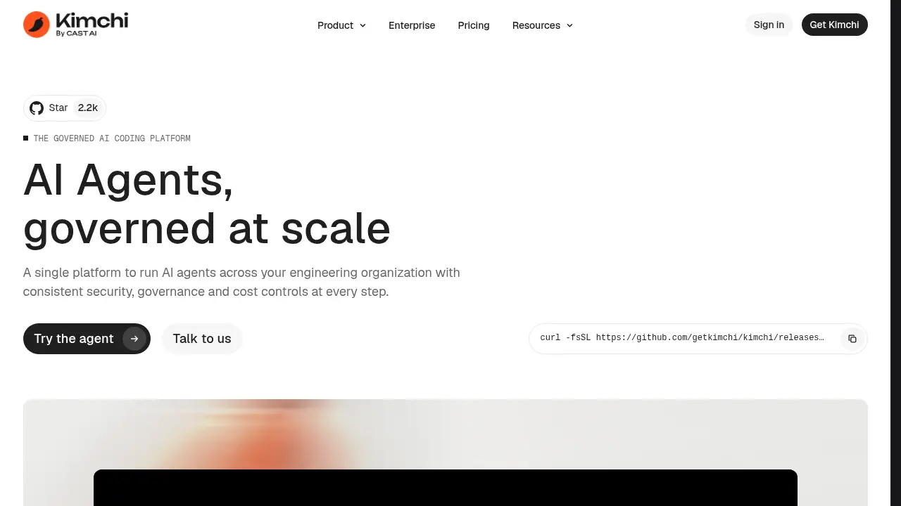 Screenshot of the kimchi.dev website