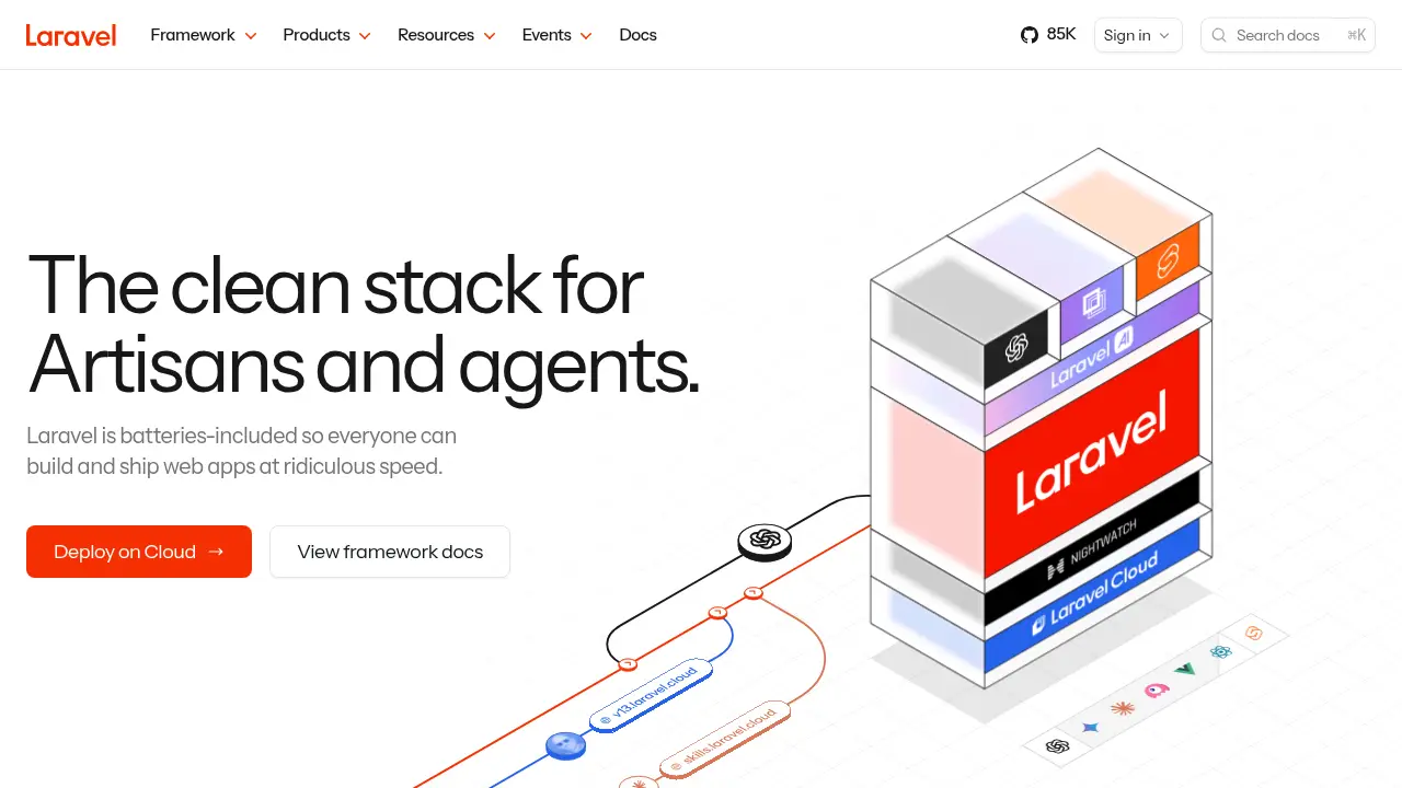 Screenshot of the laravel.com website
