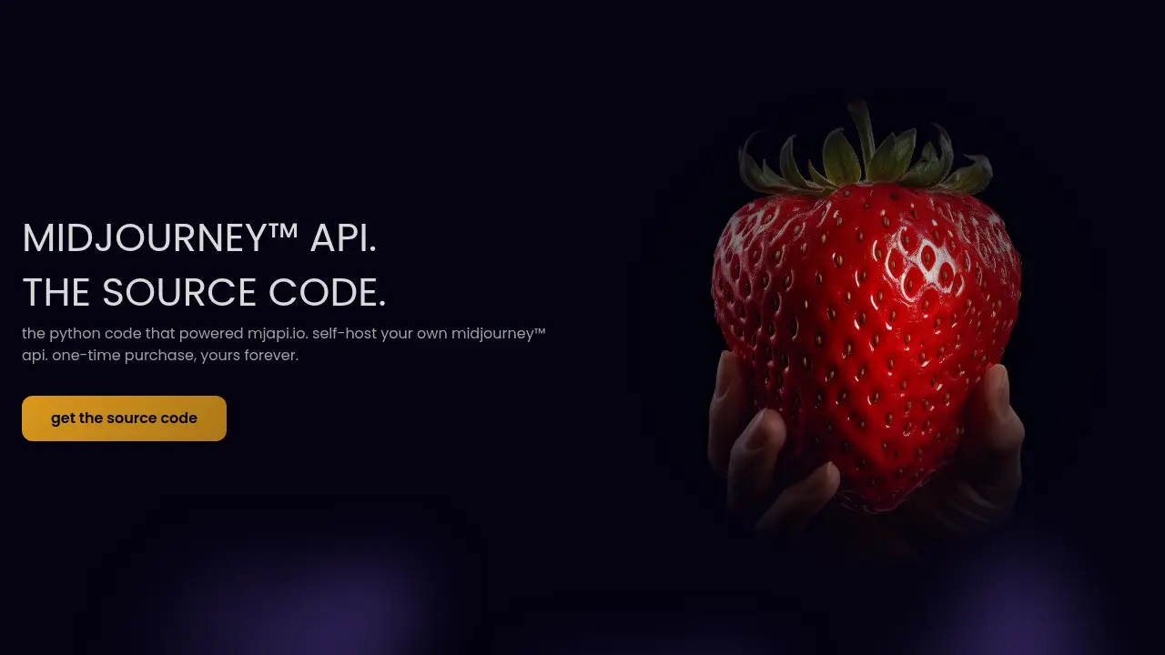 Screenshot of the mjapi.io website