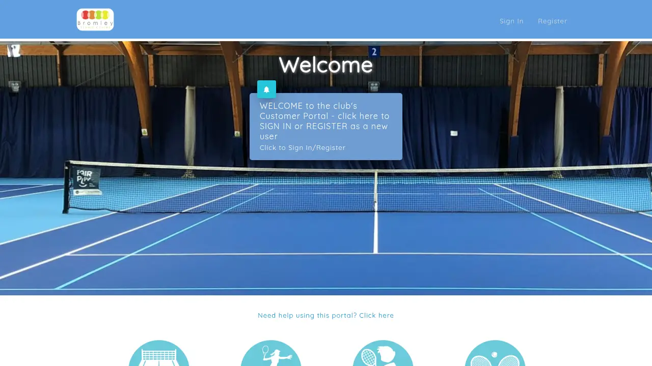 Screenshot of the mybromleytenniscentre.co.uk website