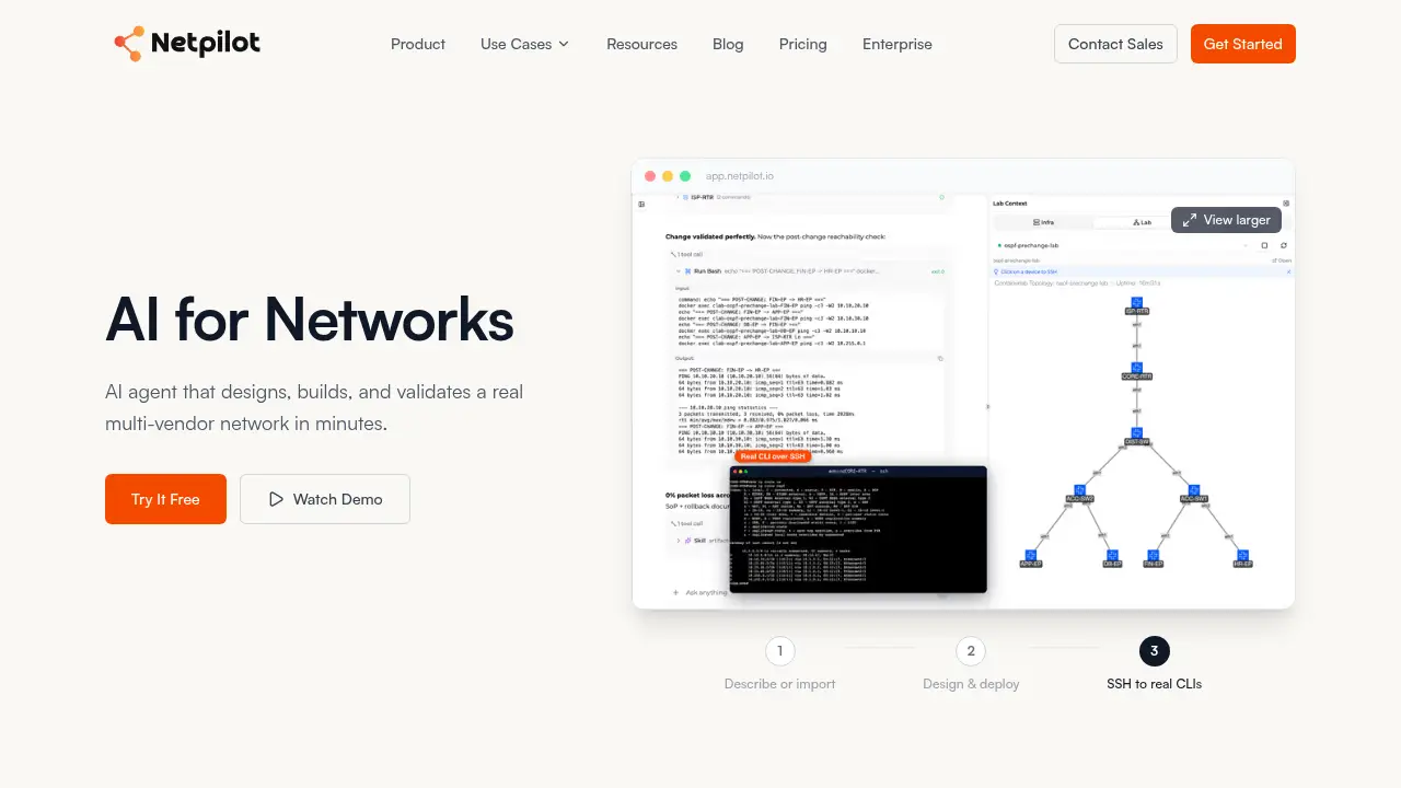 Capture d’écran du site netpilot.io