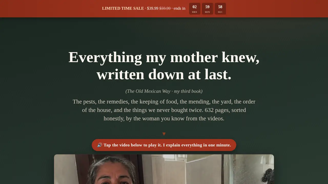 Screenshot of the oldmexicanway.com website