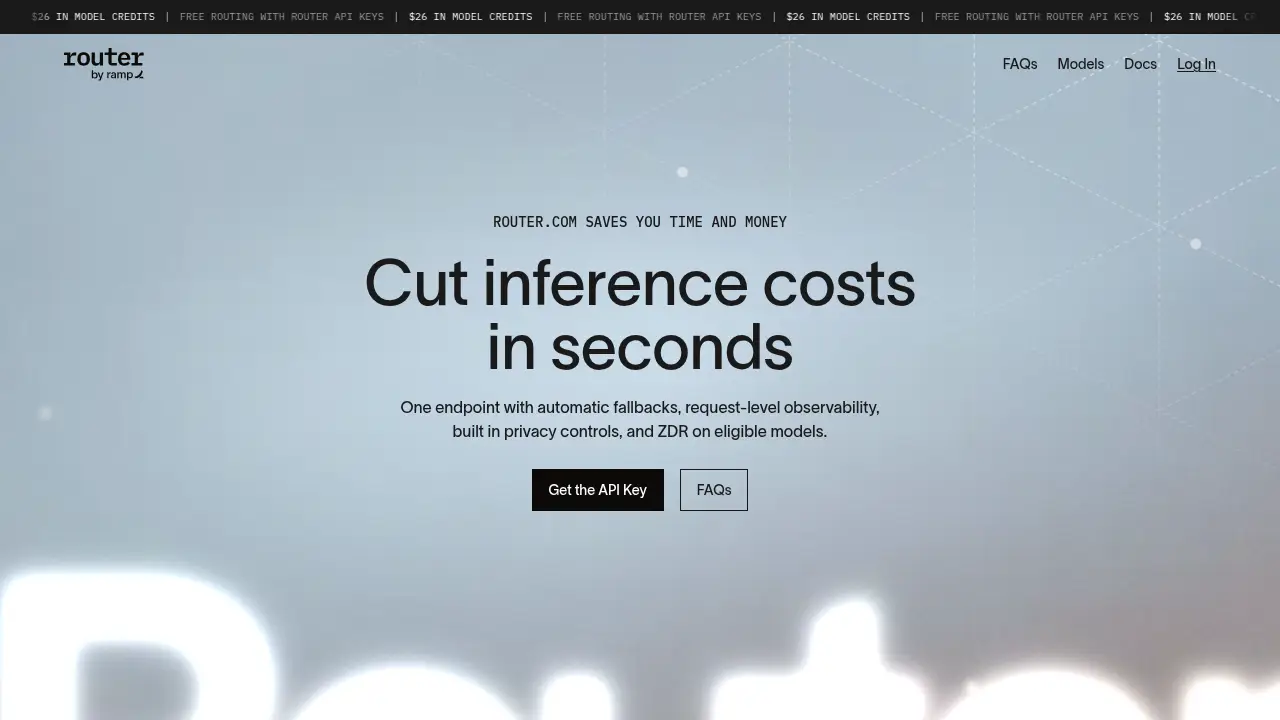 Screenshot of the router.com website