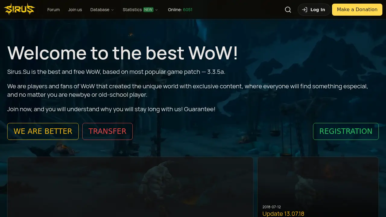 Screenshot of the sirus.su website