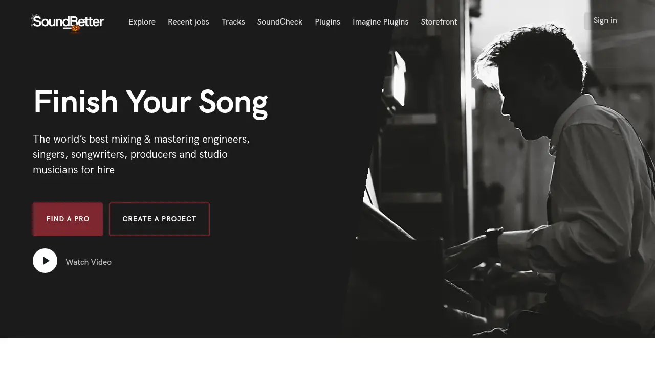 Скриншот сайта soundbetter.com