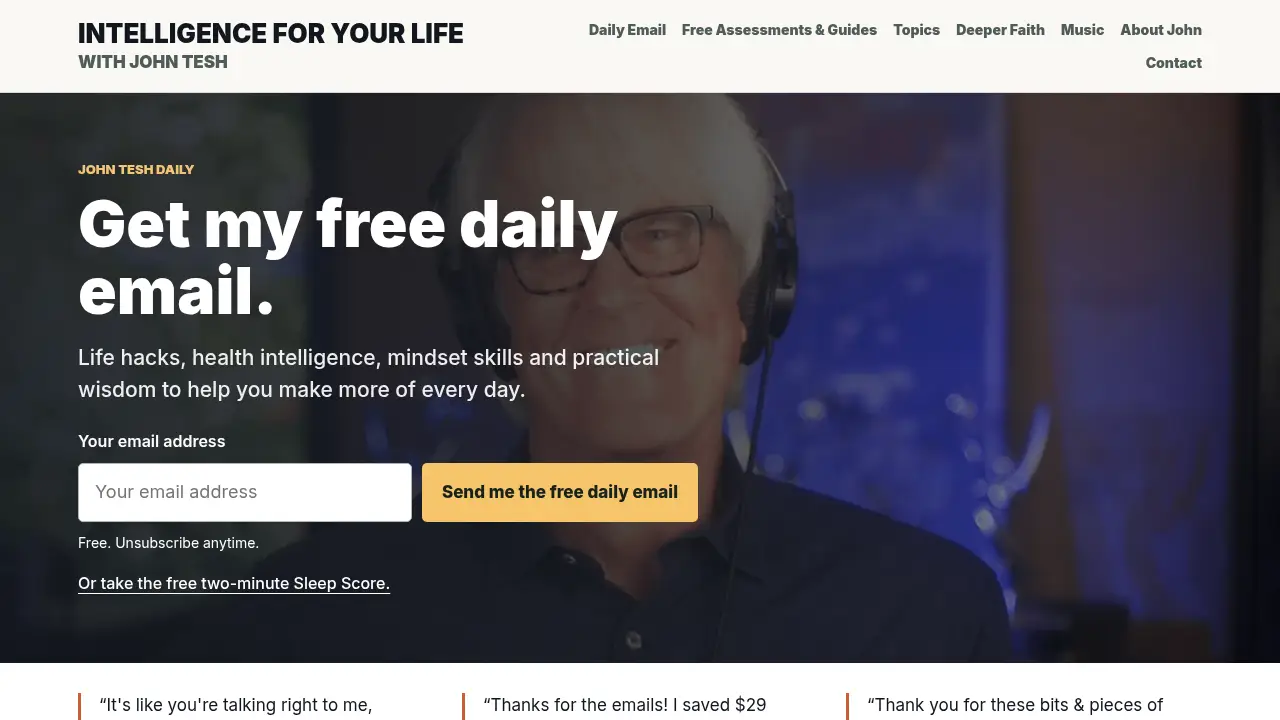 Screenshot of the tesh.com website