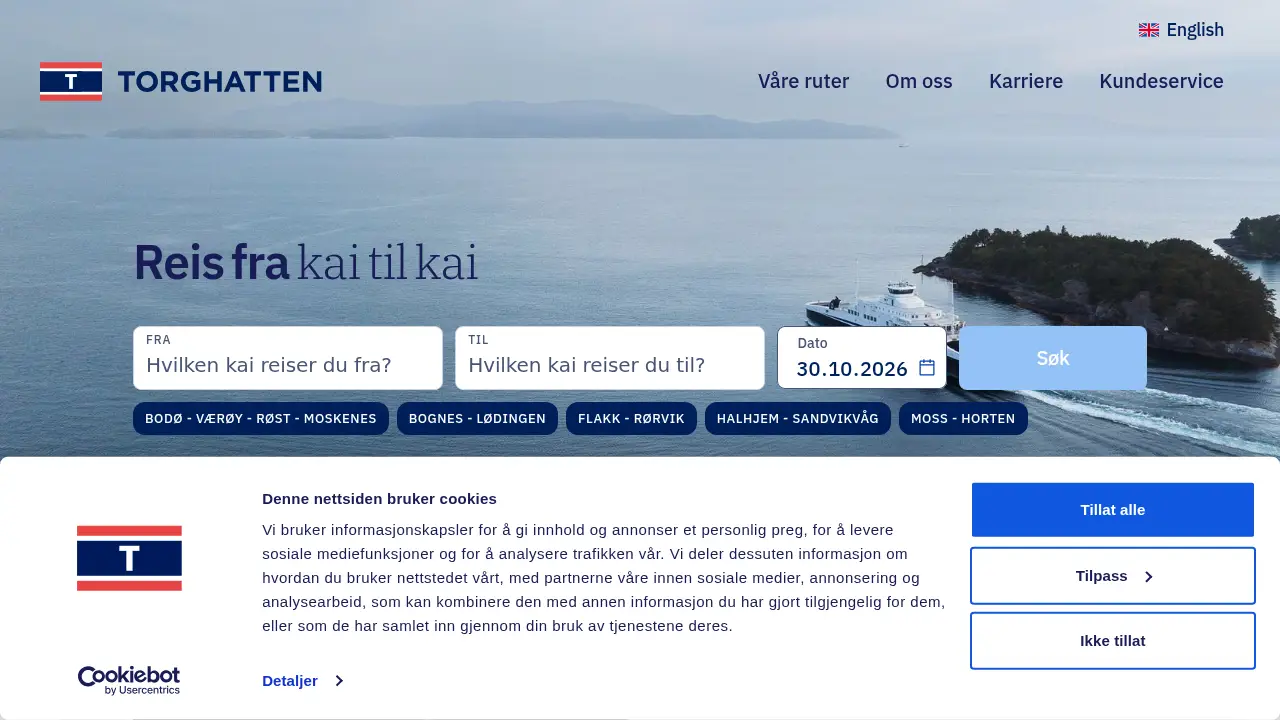 Capture d’écran du site torghatten.no