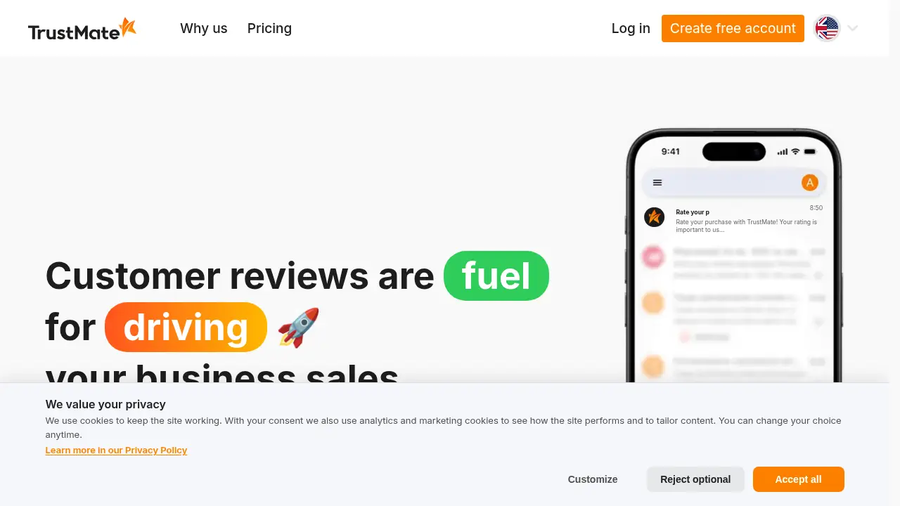 Screenshot of the trustmate.io website