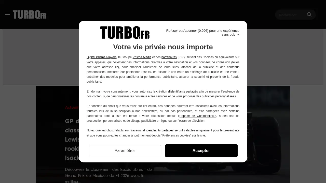 Screenshot of the turbo.fr website