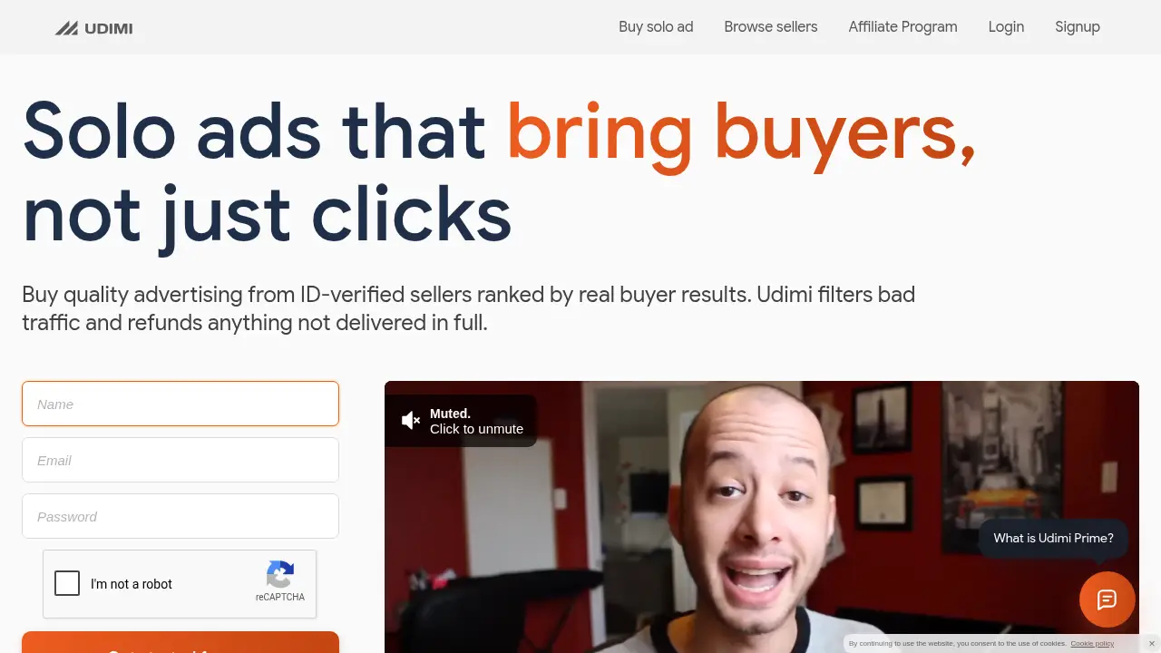 Screenshot of the udimi.com website