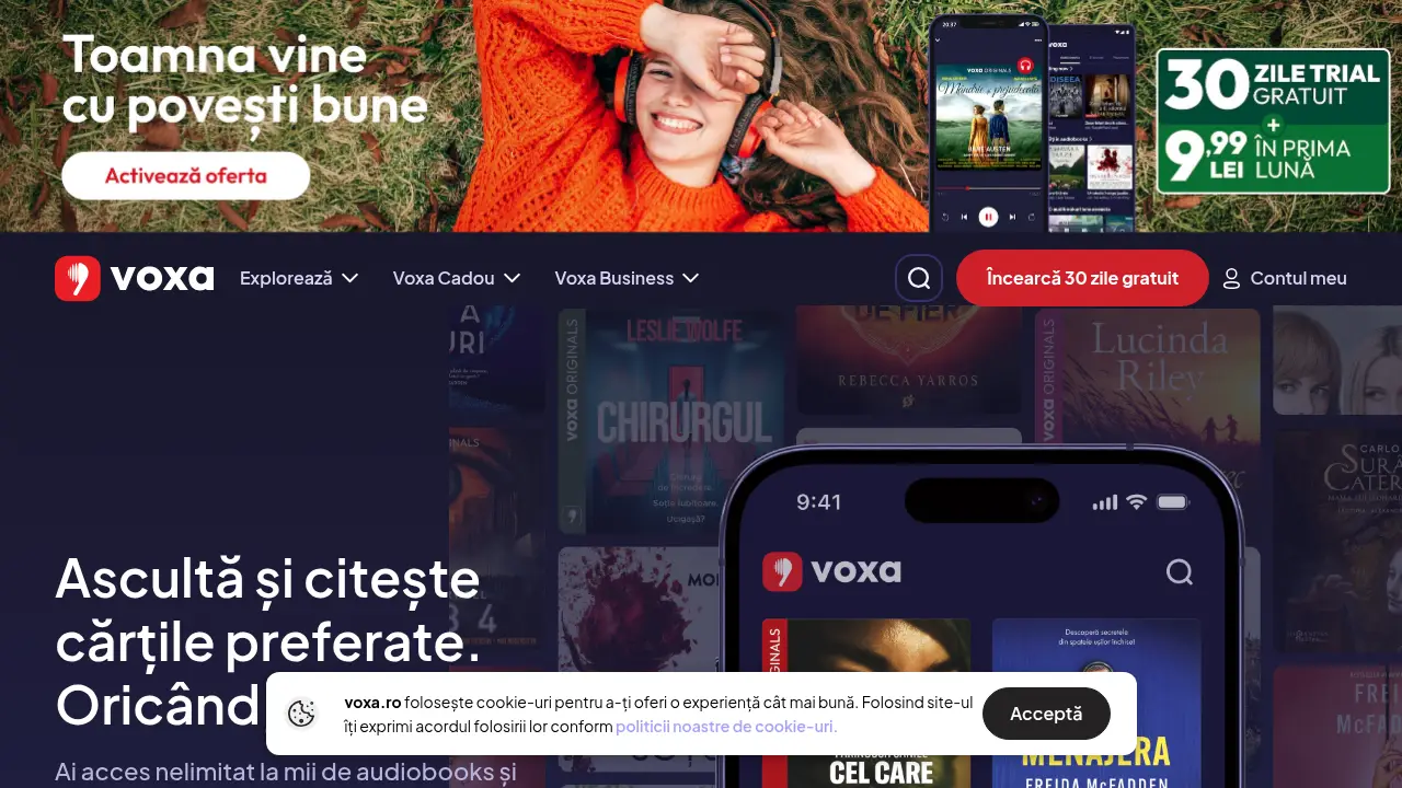 Screenshot of the voxa.ro website